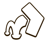 Icon for the Jumpy Speed powerup. An arrow pointing right with a bouncing trail behind it indicating jumping.