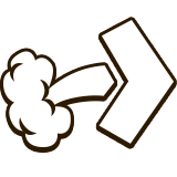 Icon for the Blast Speed powerup. An arrow pointing right with an explosion behind it.